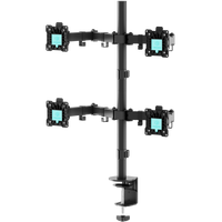 Desk Mount for Four Monitors 13"-32" max 8 kg, Tilt-Swivel, with Rotation, Black D421E