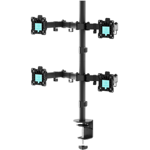 Desk Mount for Four Monitors 13"-32" max 8 kg, Tilt-Swivel, with Rotation, Black D421E