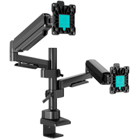 Desk Mount for Two Monitors 17"-42" max 15 kg, Tilt-Swivel, with Rotation, Black G140