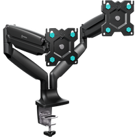 Desk Mount for Two Monitors 13"-32" max 9 kg, Tilt-Swivel, with Rotation, Black G200