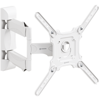 Full-Motion TV Wall Mount for 32"-65" max 35 kg, White M4
